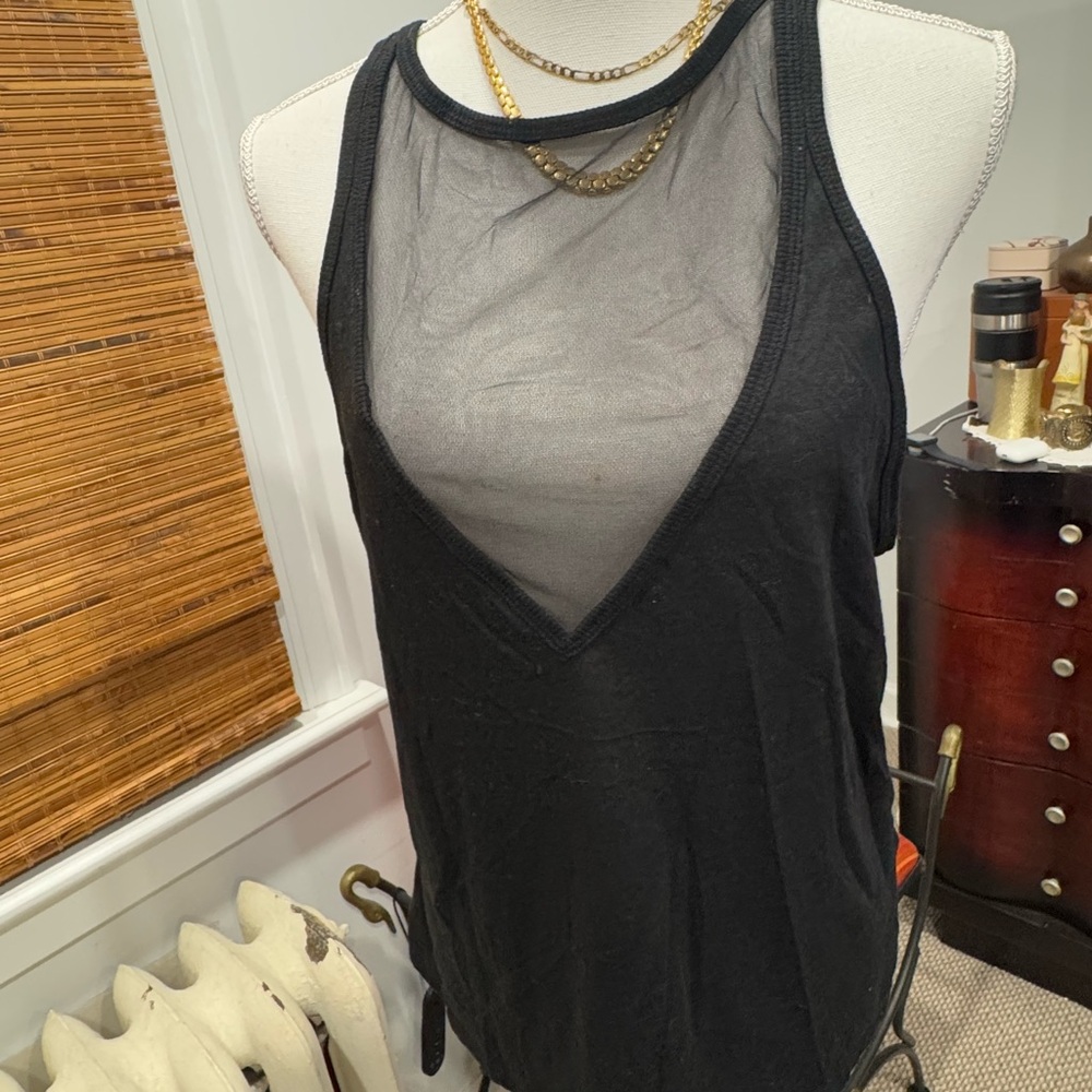 Black Mesh Women's Top